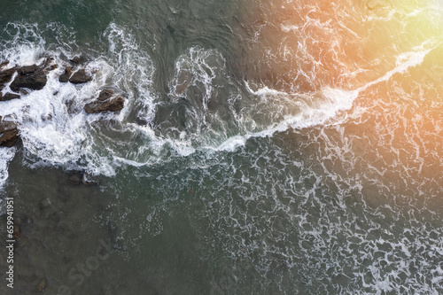 Shallow coast with rock sea water