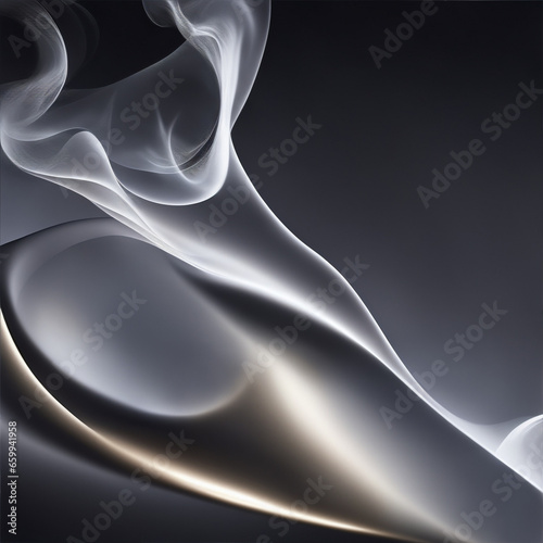 abstract background with smoke - Gray background - Smoke flame gray - Generative AI