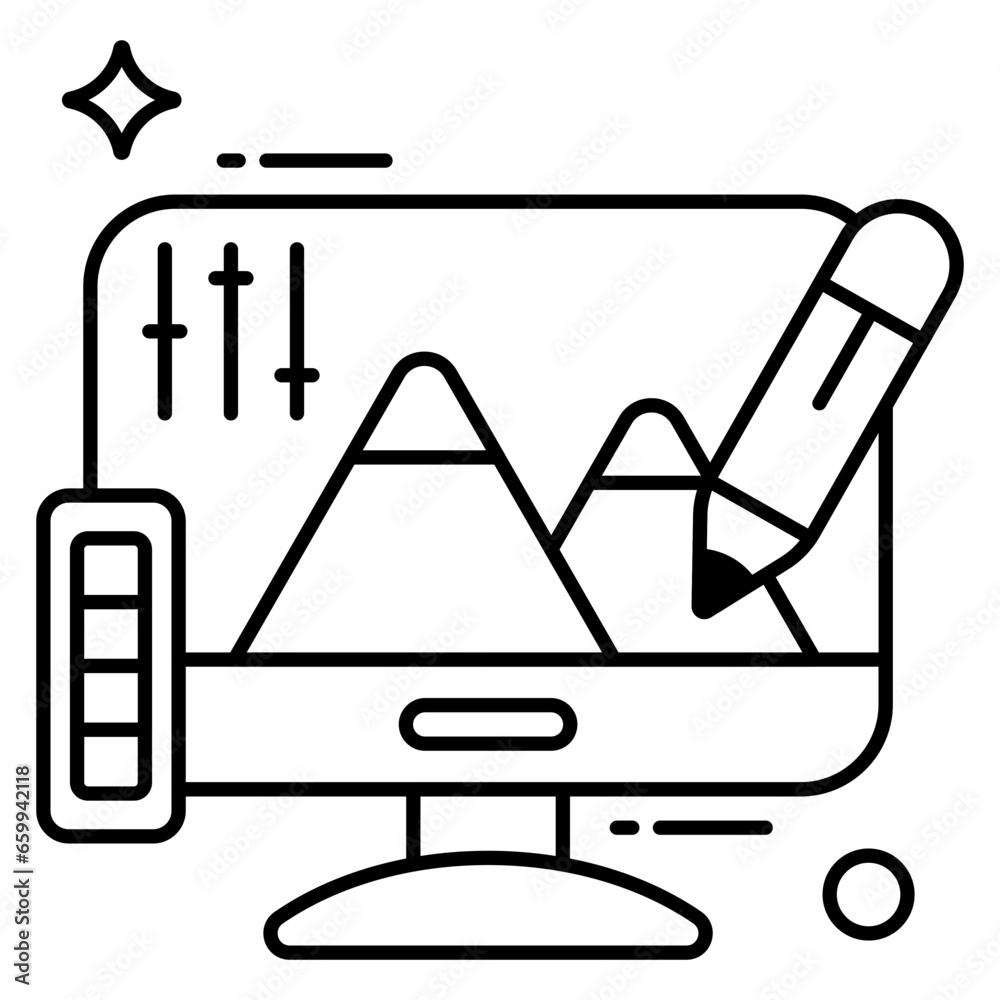 An editable design icon of landscape 