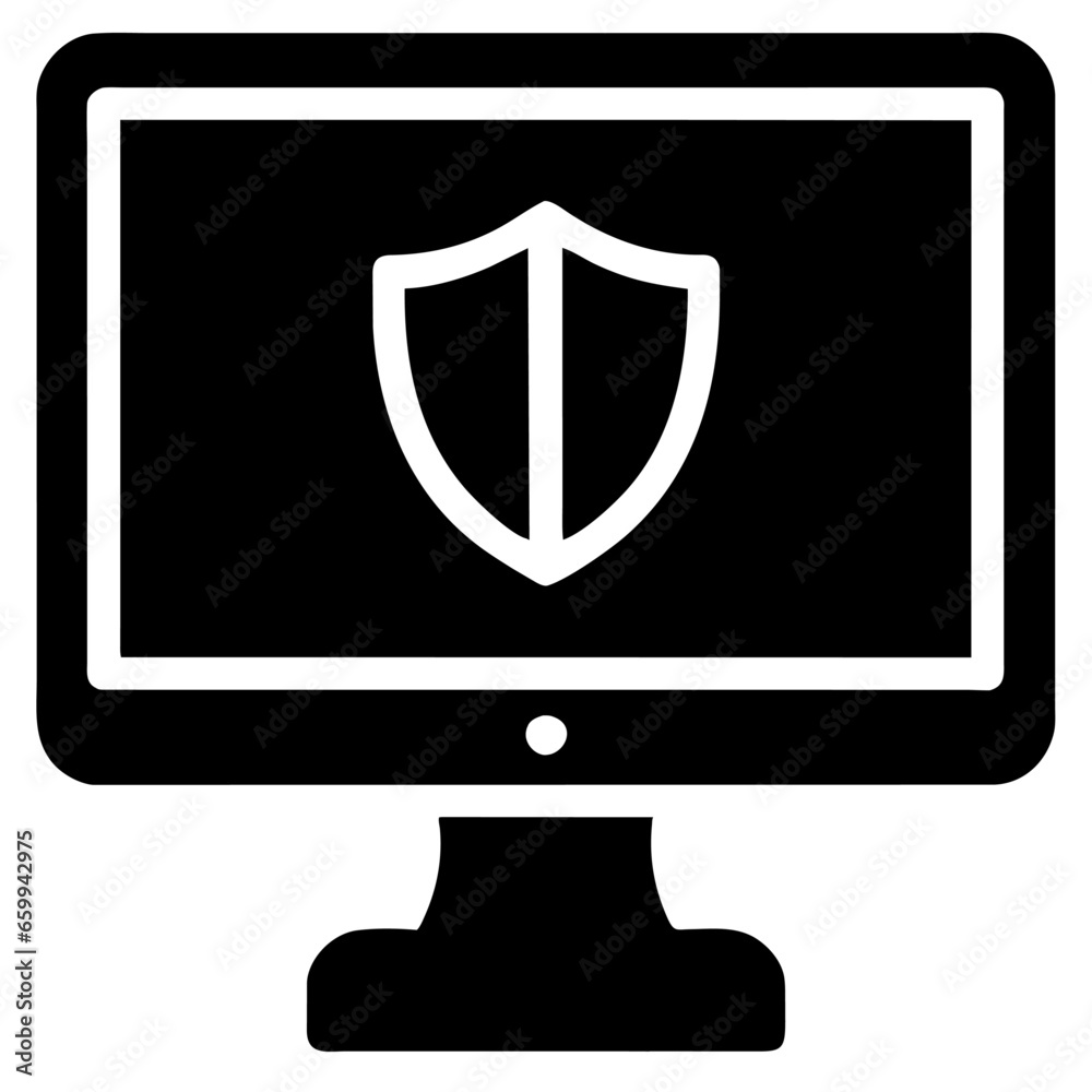 Icono o símbolo de ciberseguridad, antivirus. Icono o símbolo de ciberseguridad, antivirus.