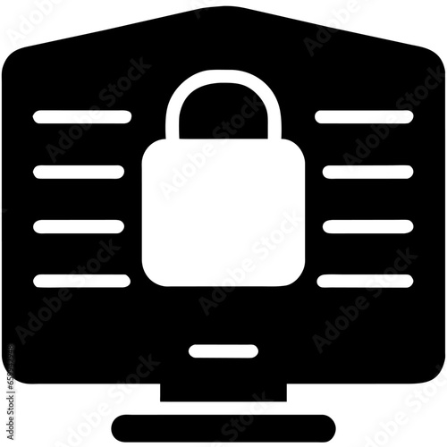 Icono o símbolo de ciberseguridad, antivirus.