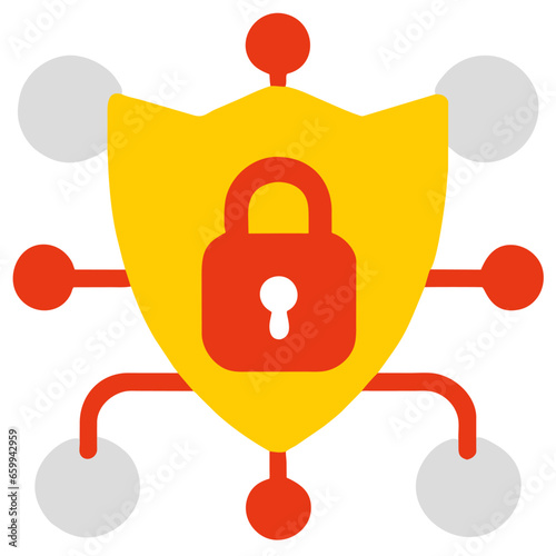 Icono o símbolo de ciberseguridad, antivirus.