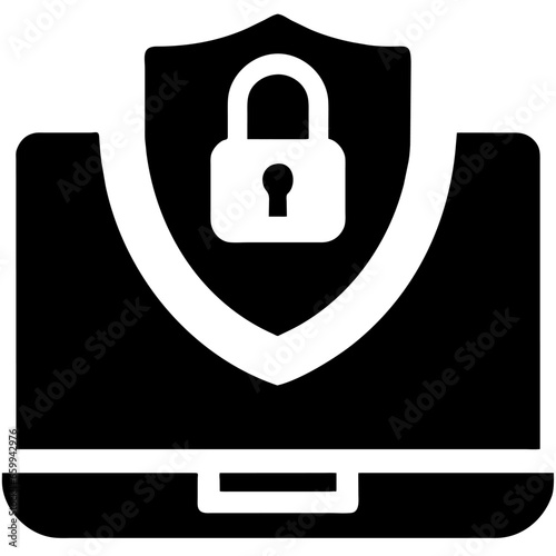 Icono o símbolo de ciberseguridad, antivirus.