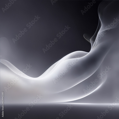 black and white abstract background - Gray background - Smoke flame gray - Generative AI