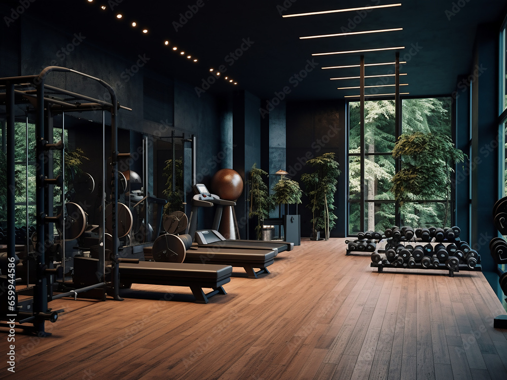The ambiance of a dark wood gym is unmatched. AI Generation. The ambiance of a dark wood gym is unmatched. AI Generation.