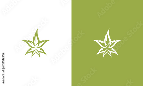 Vector lotus cannabis health logo design
