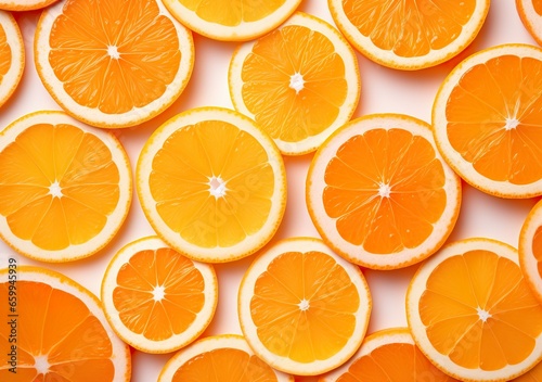 Fresh and vibrant slices of juicy oranges