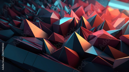 Mesmerizing 3D Style Geometry Abstract Background in Vibrant Colors, Ideal for Modern Designs and Artistic Concepts