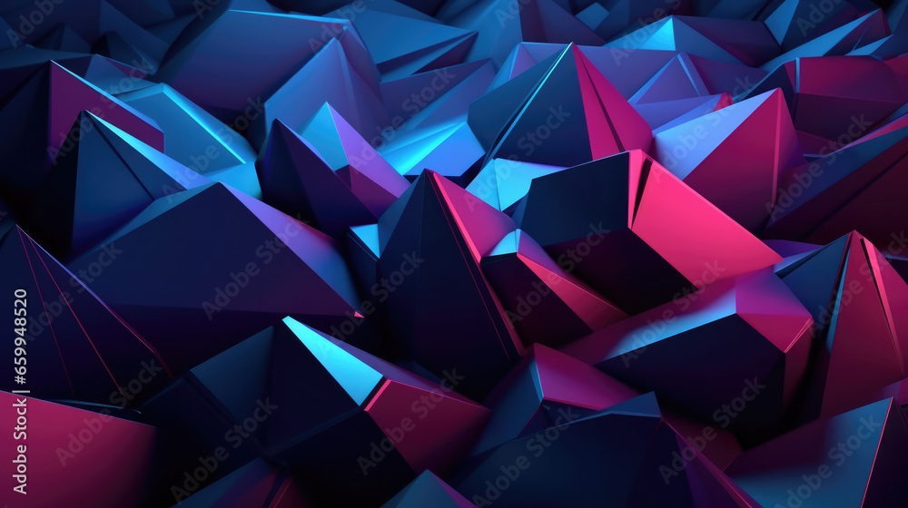 Obraz premium Mesmerizing 3D Style Geometry Abstract Background in Vibrant Colors, Ideal for Modern Designs and Artistic Concepts