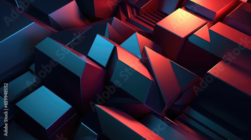 Mesmerizing 3D Style Geometry Abstract Background in Vibrant Colors, Ideal for Modern Designs and Artistic Concepts