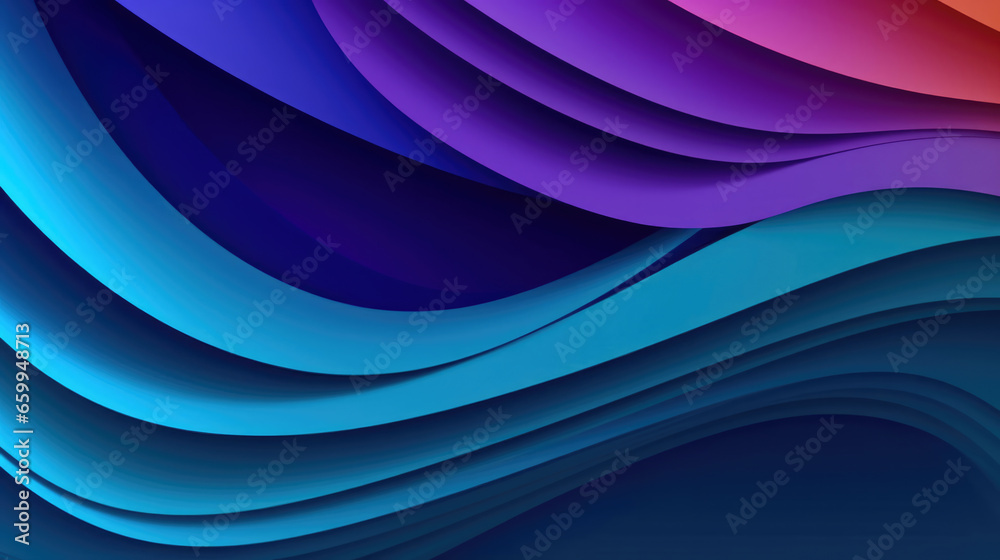 Fototapeta premium Vibrant waves: A colorful, curvy layered background, a symphony of hues and shapes creating a visually captivating and dynamic artistic masterpiece