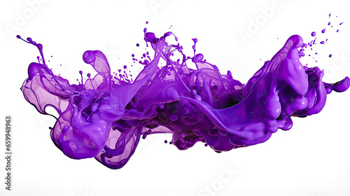 purple liquid splash isolated on white photo