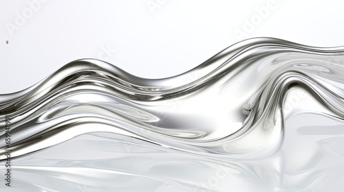 silver liquid splash isolated on white