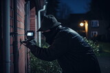 thief into a house, captured by CCTV cameras