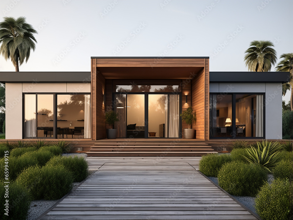 A modern house exterior that combines style and comfort. AI Generation. A modern house exterior that combines style and comfort. AI Generation.