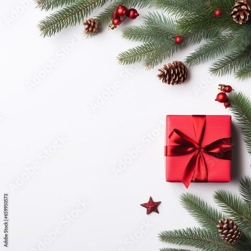 Flat lay christmas new year background banner mock up