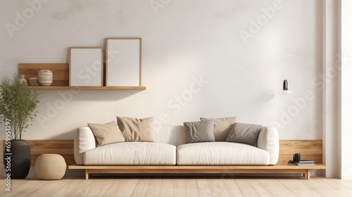 modern living room with sofa - generative ai © BrandwayArt