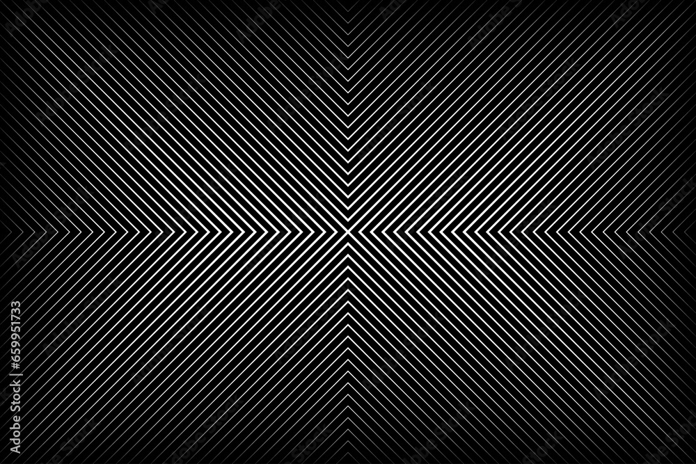 Diagonal stripe of regular pattern. Design lines white on black background. Design print for illustration, textile, wallpaper, background. Set 2