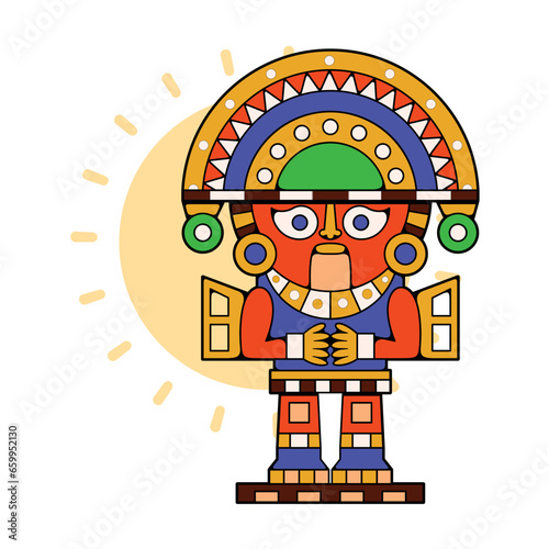 Vector Traditional Inca Symbo Tumi Icon Illustration Isolated