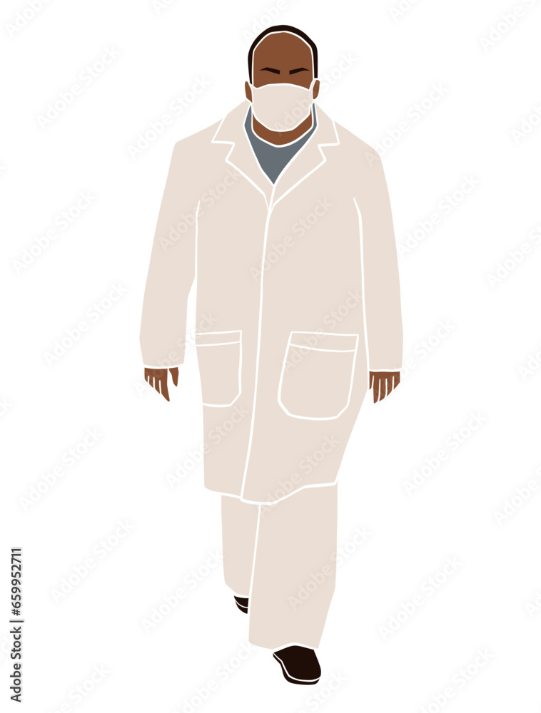 Abstract professional black doctor illustration. Vector illustration.