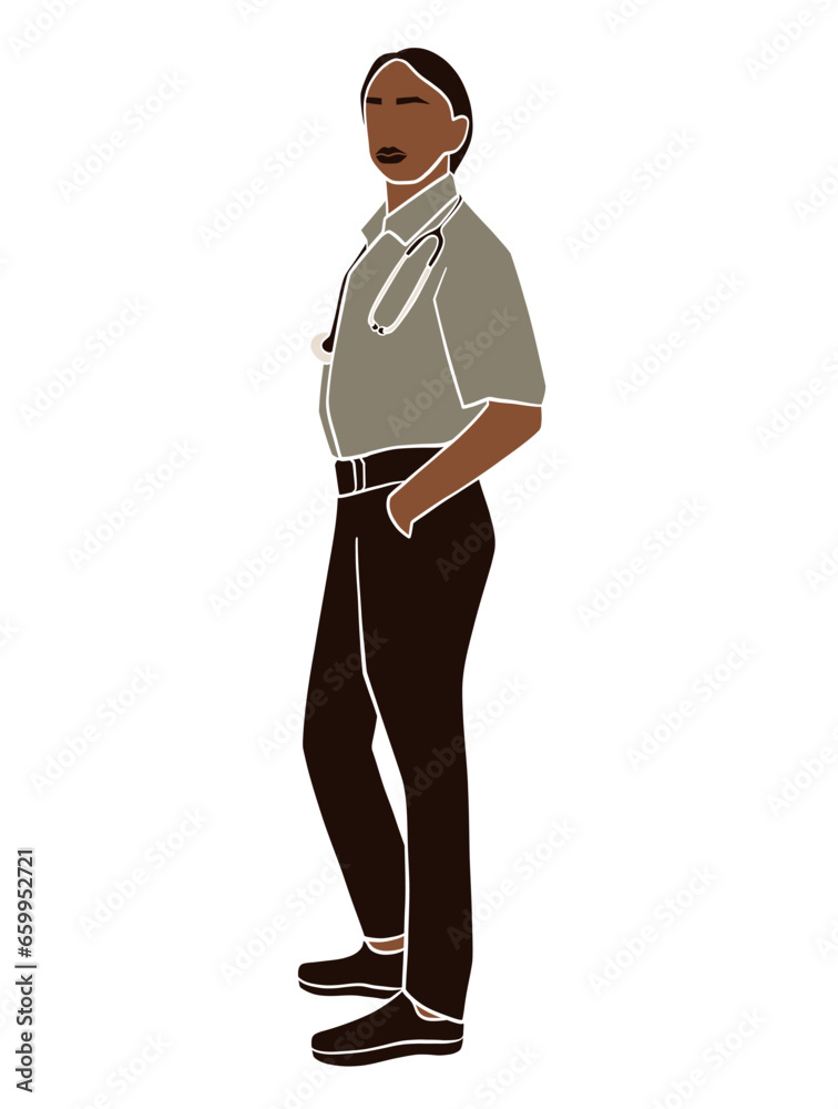 Fototapeta premium Abstract professional black doctor illustration. Vector illustration.