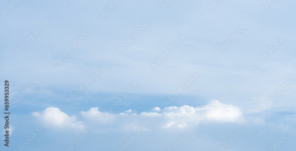 Blue Sky Background,Horizon Spring Morning Sky Scape in blue by the Sea,Beautiful nature cloud, sky in sunny day Summer,Backdrop banner background for World environment day,Save the earth or Earth day
