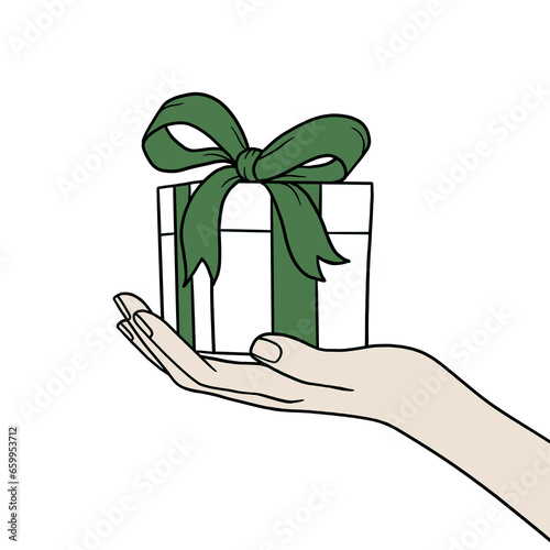 Hand holding a gift