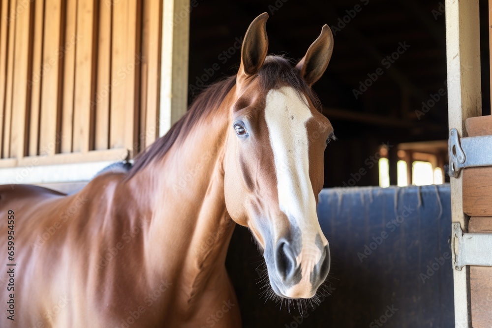 Fototapeta premium brushed and clean horse in a stable