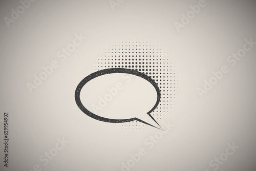 pop art, speech bubble icon vector illustration in stamp style