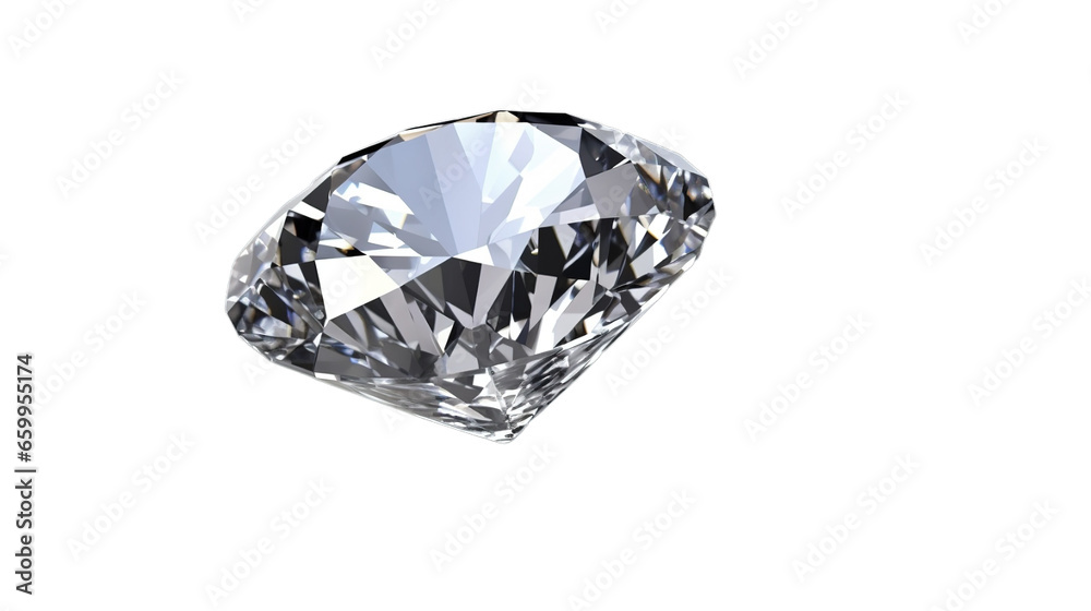 Transparent diamond, isolated on transparent background, Generative ai.