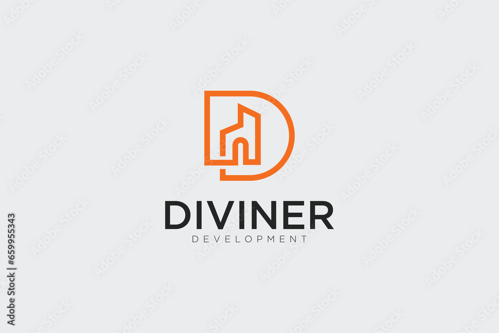 Obraz premium D latter real estate logo