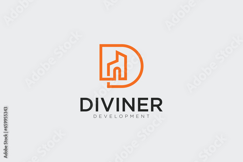 D latter real estate logo
