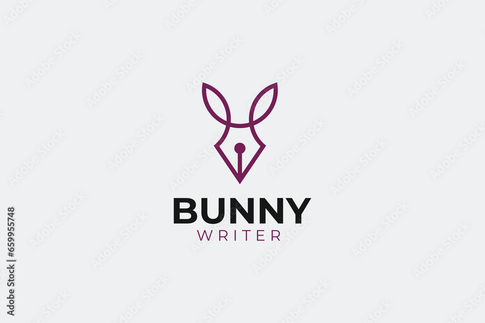 Rabbit Writer logo and Vector
