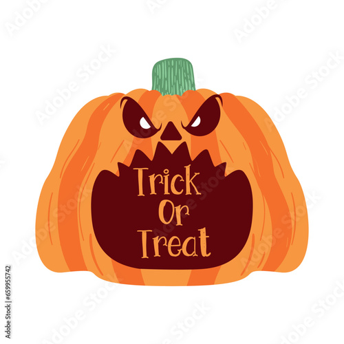 Pumpkin Character of Hallowen Isolated Retro Cartoon Vector