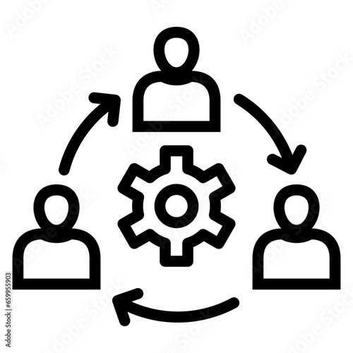 Rotation Icon. Included in Business Management Outline Icon. Comprises essential, sleek icons representing various aspects of effective organizational leadership and administration.