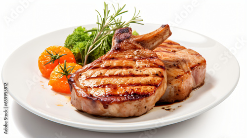 Plate of Grilled Pork Chops