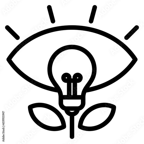 Vision Icon. Included in Business Management Outline Icon. Comprises essential, sleek icons representing various aspects of effective organizational leadership and administration.