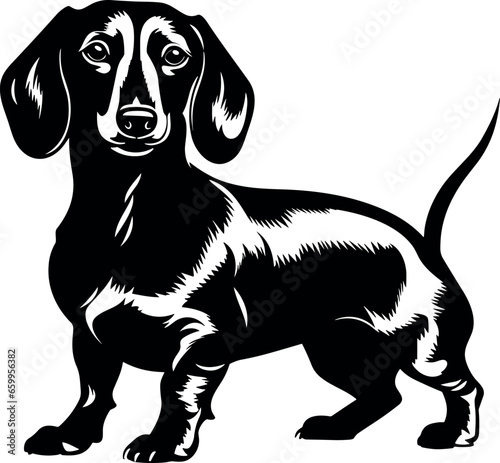 black and white Dachshund dog