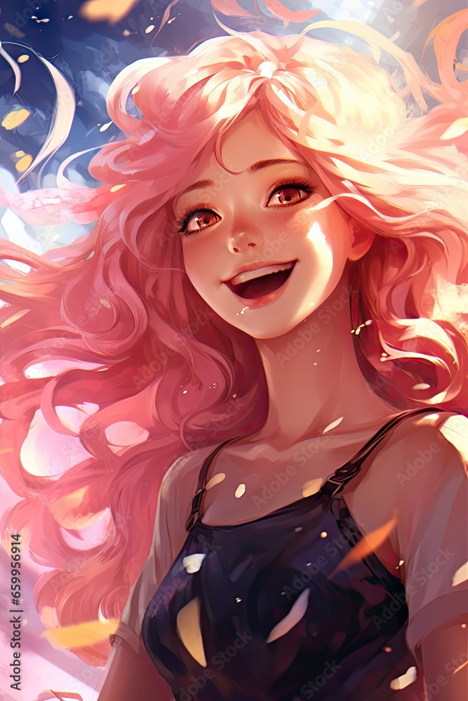 anime girl with long hair