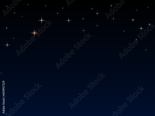 Background with multicolored stars with a free space at the bottom