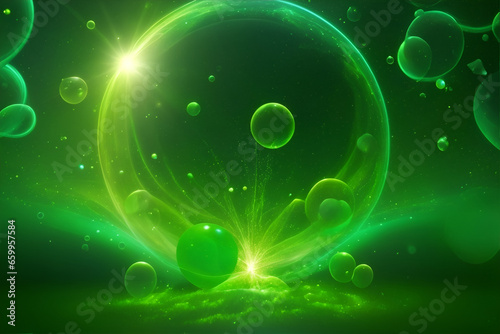 Green bubbles abstract background