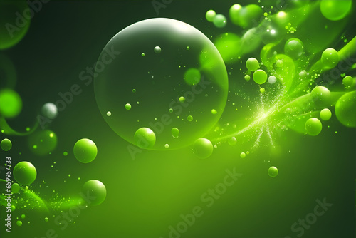 Green bubbles abstract background