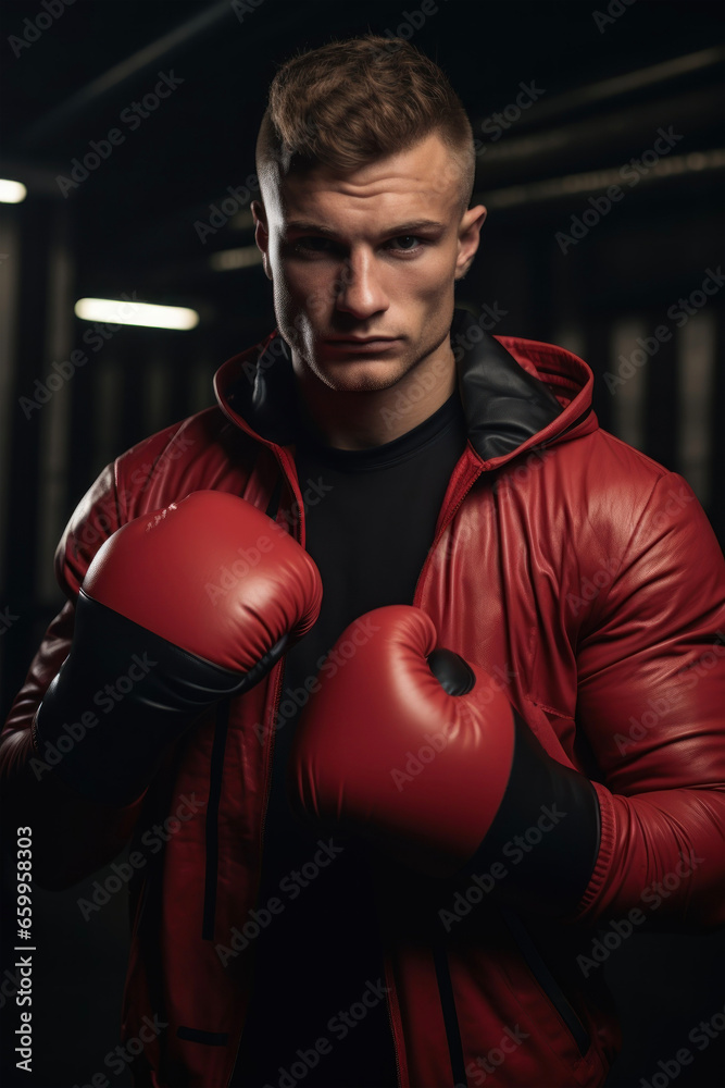 Young athletic man in the gym doing boxing Young athletic man in the gym doing boxing