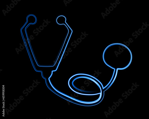 Vector isolated illustration of statoscope with neon effect.