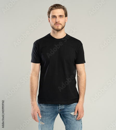 Portrait of happy casual handsome man smiling, Mid adult guy Isolated on white background, copy space