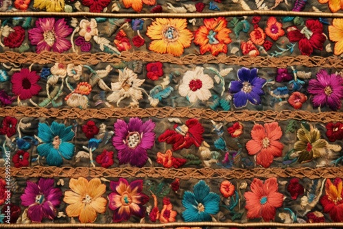 close-up of a colorful oriental tapestry