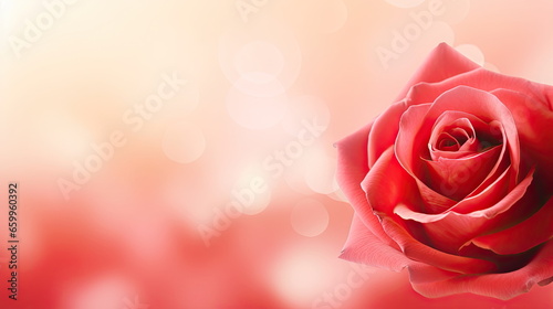 Rose of red color  Copy space for your text