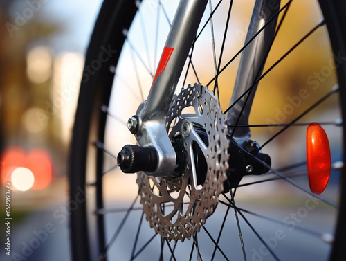 A closeup photo showcasing bicycles or their parts in great detail, taken on v 52 st. © Szalai