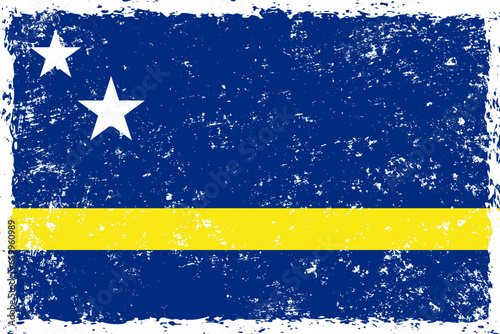 Curacao flag grunge distressed style