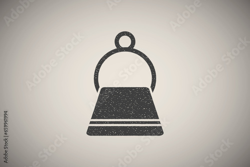 Hanger, towel, bathroom icon vector illustration in stamp style
